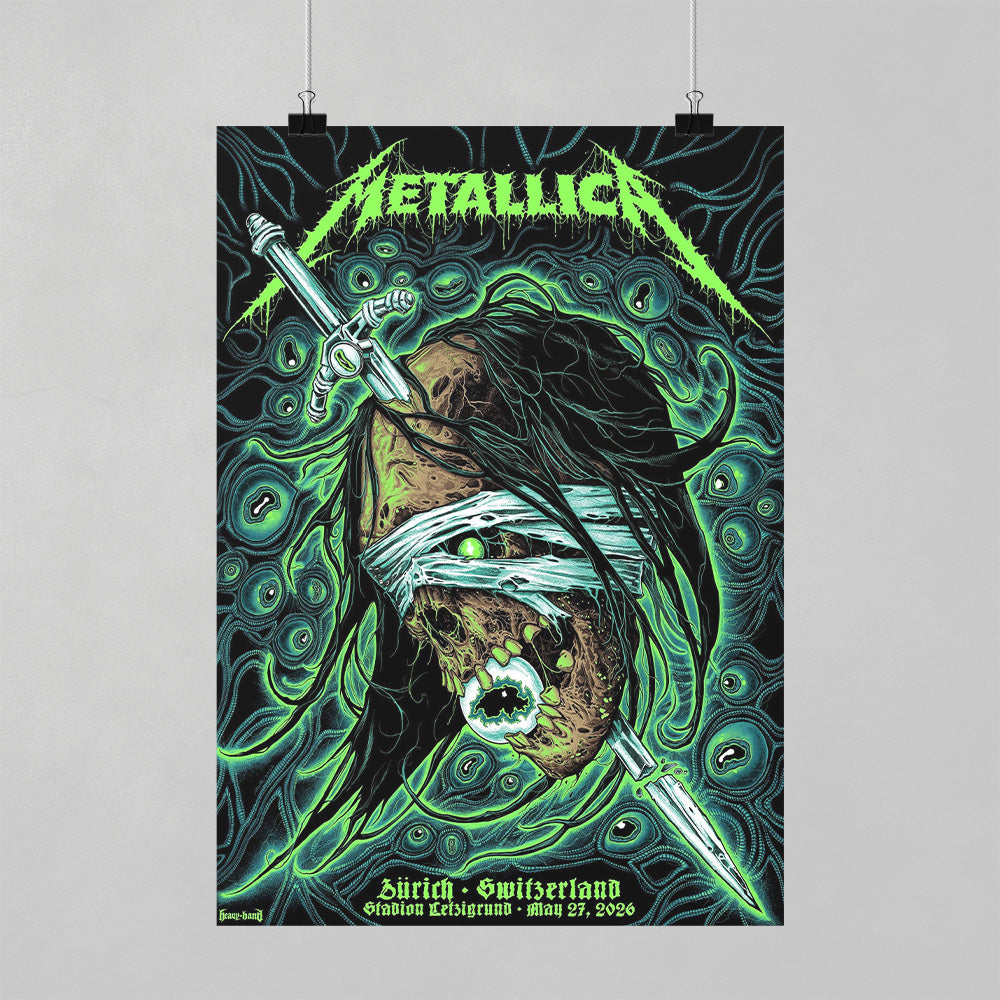 Metallica M72 World Tour Zurich Switzerland May 27 2026 Stadion Letzigrund mummy sword poster canvas wall art